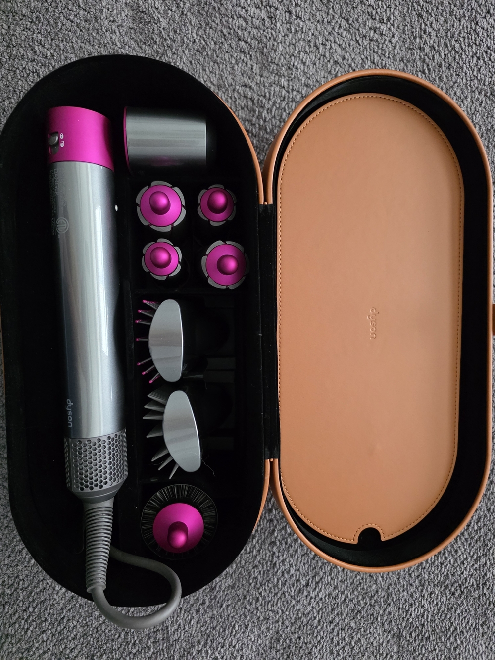 Dyson Silver and Pink Airwrap Styler with Travel Case